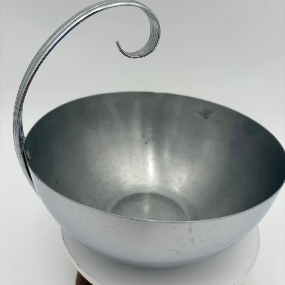 Antique c. 1935 Russel Wright for Chase USA Chrome‎ Metal Ice Bucket Machine Age